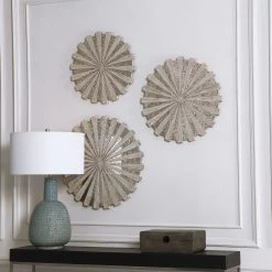Uttermost Daisies Mirrored Circular Wall Decor, S/3