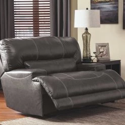 Ashley Furniture Reclining Furniture Mccaskill - Gray - Wide Seat Power Recliner