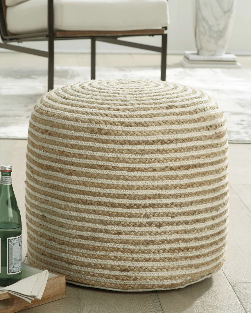 Ashley Furniture Aildon - Natural/white - Pouf 5 Ashley Furniture Aildon - Natural/white - Pouf