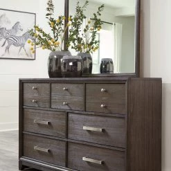 Signature Design By Ashley® Brueban - Rich Ultimate Best In Class Dresser, Mirror, Panel Bed With 2 Storage Drawers Bedroom Sets