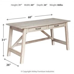 Ashley Furniture Desks Carynhurst - Whitewash - Home Office Large Leg Desk