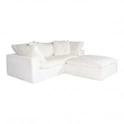Moe's Home Collection Clay Nook Modular Sectional Livesmart Fabric White Sectionals