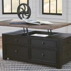 Ashley Furniture Tyler - Grayish Brown/black - Lift Top Cocktail Table Tables 18 Ashley Furniture Tyler - Grayish Brown/black - Lift Top Cocktail Table Tables