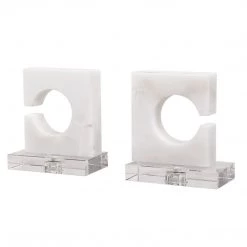 Table Decor Uttermost Clarin White & Gray Bookends, S/2