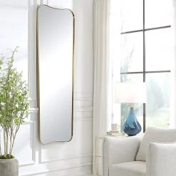 Accessories Uttermost Belvoir Large Antique Brass Mirror