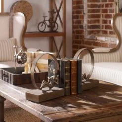 Uttermost Lounging Reader Antique Bookends Set/2 Table Decor