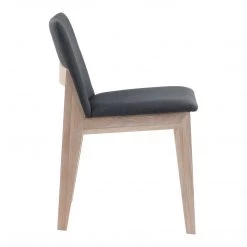 Moe's Home Collection Chairs Deco Oak Dining Chair Dark Grey-m2