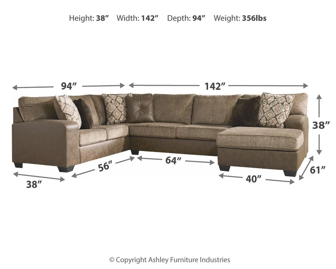 Benchcraft® Sectionals Abalone - Sectional With Chaise 6 Benchcraft® Sectionals Abalone - Sectional With Chaise