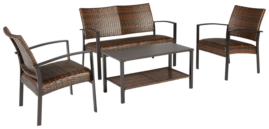 Ashley Furniture Zariyah - Dark Brown - Love/chairs/table Set (4/cn) 3 Ashley Furniture Zariyah - Dark Brown - Love/chairs/table Set (4/cn)