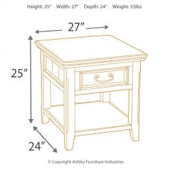Ashley Furniture Woodboro - Dark Brown - Rectangular End Table Tables