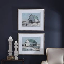 Uttermost Plein Air Barns Framed Prints Set/2 Accessories