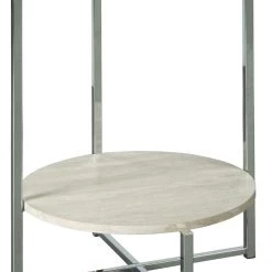 Ashley Furniture Bodalli - Ivory/chrome - Round End Table