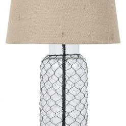 Ashley Furniture Sharmayne - White - Glass Table Lamp (1/cn) - Wrapped With Wire