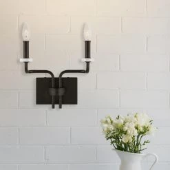 Accessories Uttermost Ebony Elegance 2 Light Sconce