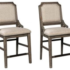 Ashley Furniture Stools Wyndahl - Rustic Brown - Upholstered Barstool (2/cn)