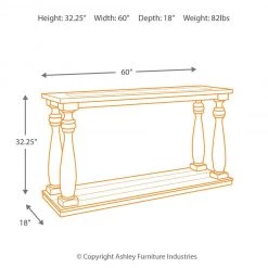 Ashley Furniture Mallacar - Black - Sofa Table Tables