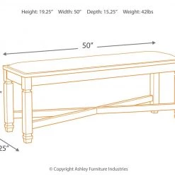 Ashley Furniture Tyler - Black/grayish Brown - Upholstered Bench Benches