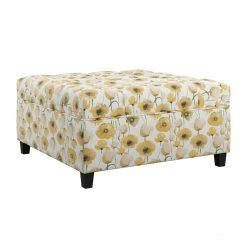 Emerald Home Ottomans Celia Storage Ottoman, Golden Poppy
