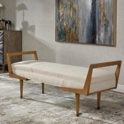 Uttermost Waylon Modern Ivory Bench 11 Uttermost Waylon Modern Ivory Bench