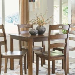 Ashley Furniture Hazelteen - Medium Brown - Square Drm Table Set (5/cn)