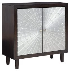 Ashley Furniture Ronlen - Brown/silver Finish - Accent Cabinet