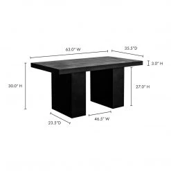 Moe's Home Collection Aurelius 2 Outdoor Dining Table Black Tables