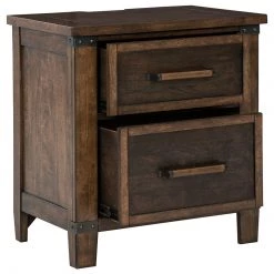 Ashley Furniture Nightstands Wyattfield - Brown / Beige - Two Drawer Night Stand