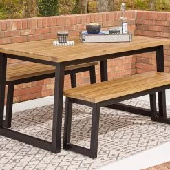 Ashley Furniture Town - Brown/black - Dining Table Set (3/cn) Outdoor Sets
