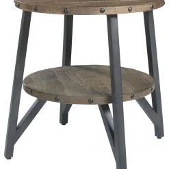 Ashley Furniture Tables Haffenburg - Medium Brown - Round End Table