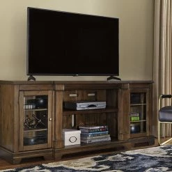 Signature Design By Ashley® Flynnter - Medium Brown - 2 Pc. - 75" Tv Stand With Electric Infrared Fireplace Insert 8 Signature Design By Ashley® Flynnter - Medium Brown - 2 Pc. - 75