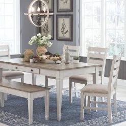 Ashley Furniture Tables Skempton - White - Rect Drm Table W/storage