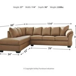 Signature Design By Ashley® Sectionals Darcy - Left Arm Facing Corner Chaise, Right Arm Facing Sofa Sectional