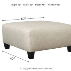 Ashley Furniture Ottomans Hallenberg - Fog - Oversized Accent Ottoman 11 Ashley Furniture Ottomans Hallenberg - Fog - Oversized Accent Ottoman
