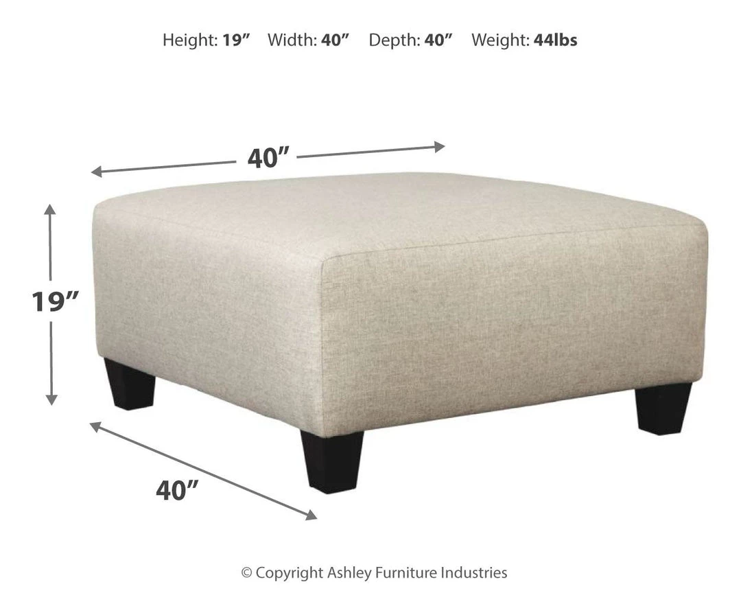 Ashley Furniture Ottomans Hallenberg - Fog - Oversized Accent Ottoman 7 Ashley Furniture Ottomans Hallenberg - Fog - Oversized Accent Ottoman