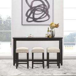 Ashley Furniture Dining Room Sets Anchorville - Dark Brown - Rect Drm Counter Tbl Set(4/cn)