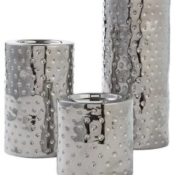 Ashley Furniture Table Decor Marisa - Silver Finish - Candle Holder Set (3/cn)