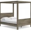 Signature Design By Ashley® Shallifer - Brown - Queen Canopy Bed Beds