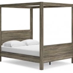 Signature Design By Ashley® Shallifer - Brown - Queen Canopy Bed Beds
