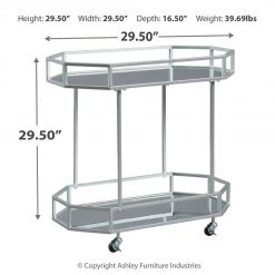 Ashley Furniture Kadinburg - Silver Finish - Bar Cart