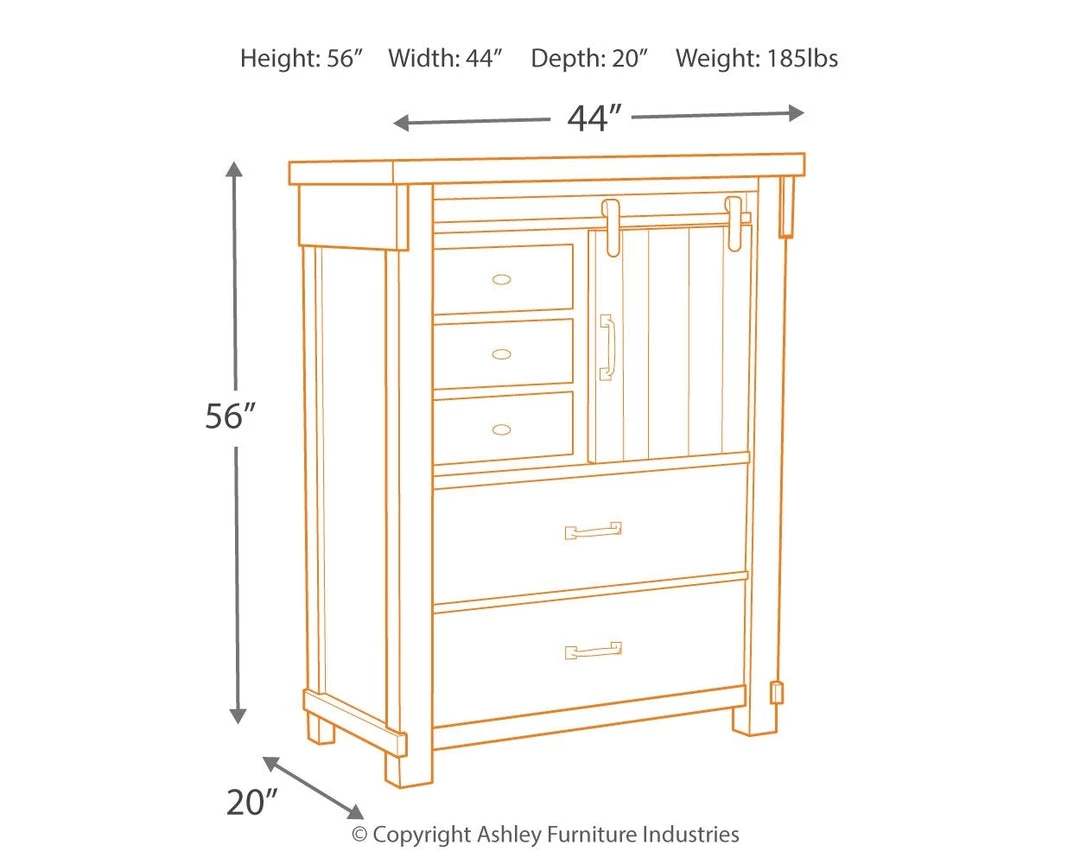 Ashley Furniture Brashland - White - Five Drawer Chest 10 Ashley Furniture Brashland - White - Five Drawer Chest