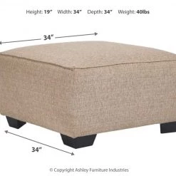 Ashley Furniture Baceno - Hemp - Oversized Accent Ottoman