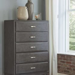 Signature Design By Ashley® Bedroom Sets Caitbrook - Gray - Dresser, Mirror, Storage Bed With 8 Drawers