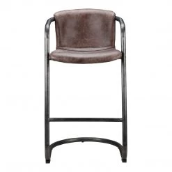 Moe's Home Collection Stools Freeman Barstool Grazed Brown Leather-m2