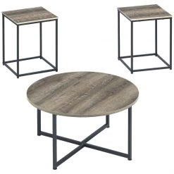 Ashley Furniture Wadeworth - Brown / Beige - Occasional Table Set (3/cn)