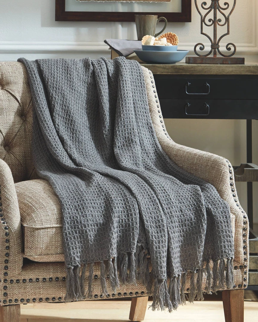 Ashley Furniture Rowena - Gray - Throw (3/cs) 6 Ashley Furniture Rowena - Gray - Throw (3/cs)