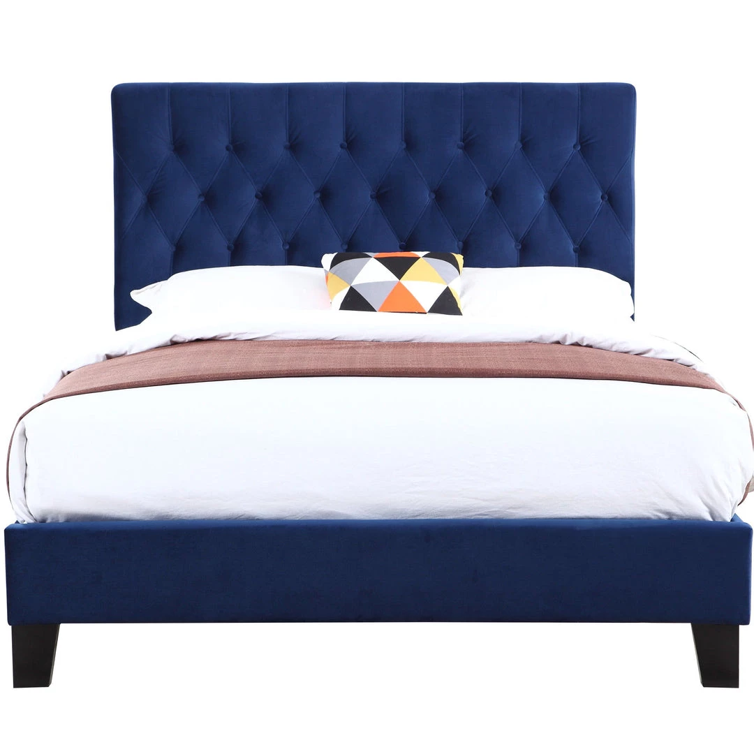 Emerald Home Navy Upholstered Bed, King Beds 6 Emerald Home Navy Upholstered Bed, King Beds