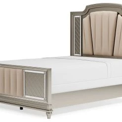 Signature Design By Ashley® Chevanna - Platinum - Queen Upholstered Panel Bed Beds