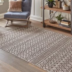 Ashley Furniture Accessories Dubot - Tan/brown/white - Large Rug