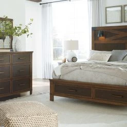 Benchcraft® Wyattfield - Two-tone - Dresser, Mirror, Panel Bed With 2 Storage Drawers Bedroom Sets