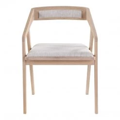 Moe's Home Collection Padma Oak Arm Chair Light Grey